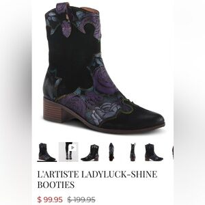L'ARTISTE LADYLUCK-SHINE BOOTIES 43 (US 11.5-12)